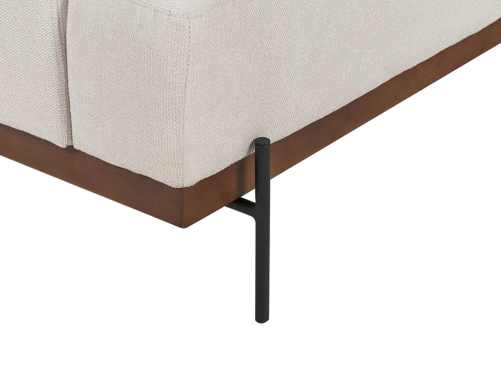 Ecksofa 4-Sitzer MARIFERD Stoff Hellbeige linksseitig_903170