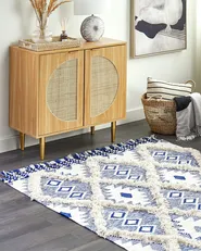 Teppich MANAVGAT Hellbeige 140 x 200 cm Baumwolle_843955