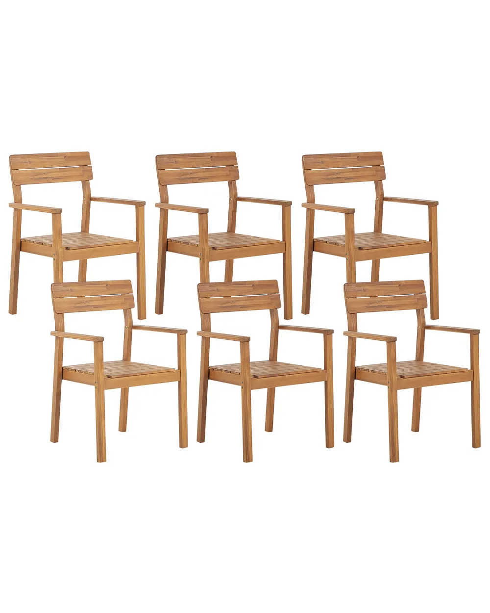 Gartenstuhl 6er Set FORNELLI Akazienholz Braun