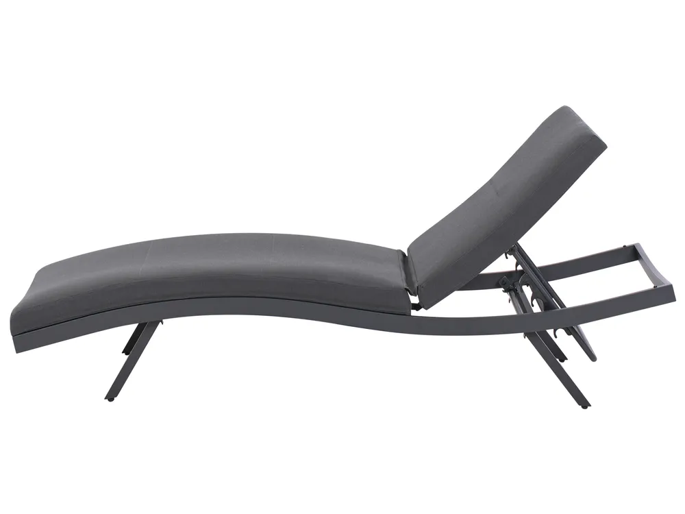 Sonnenliege mit Kissen AMELIA mit Relaxfunktion Metall Dunkelgrau_989949