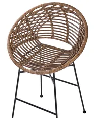 Set of 2 Bar Chairs WINDOM Rattan Brown_1072245