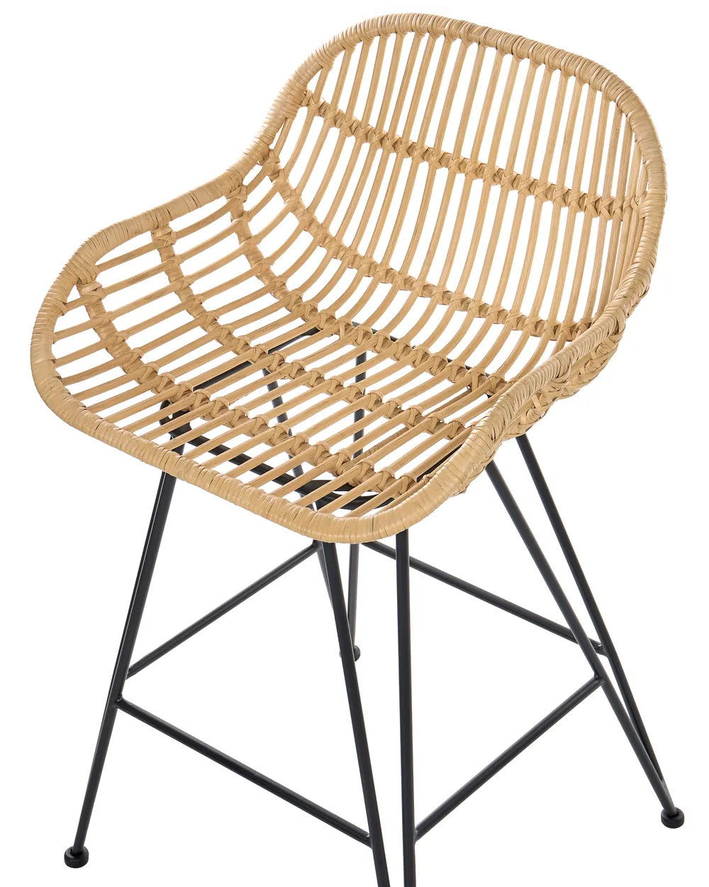 Set mit 2 Barstühlen TERRELL Rattan Naturfarben_1072271
