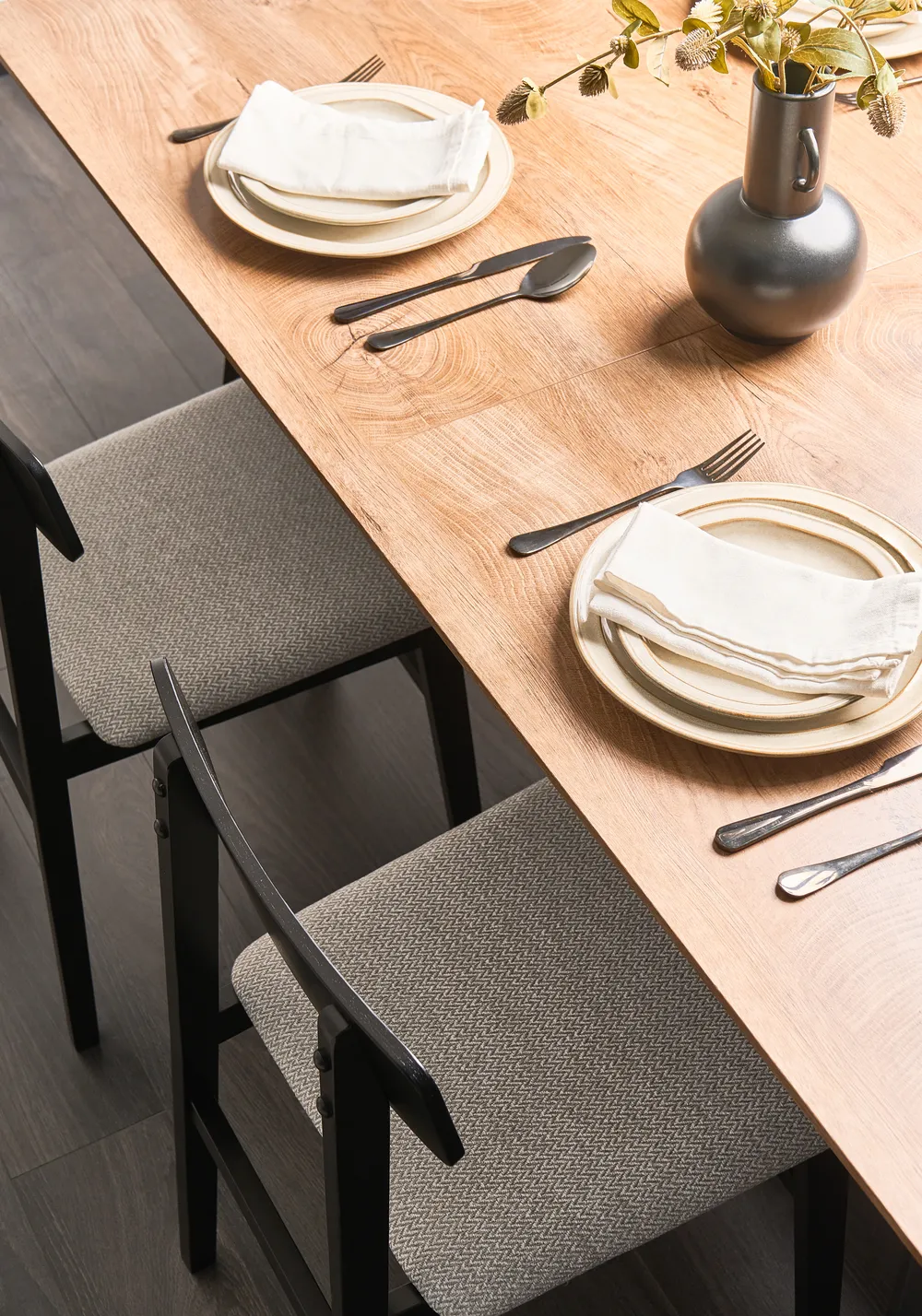 Set of 2 Dining Chairs STACY Wood Light Grey_1063911