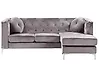 Corner Sofa FLEN Velvet Grey Left Hand