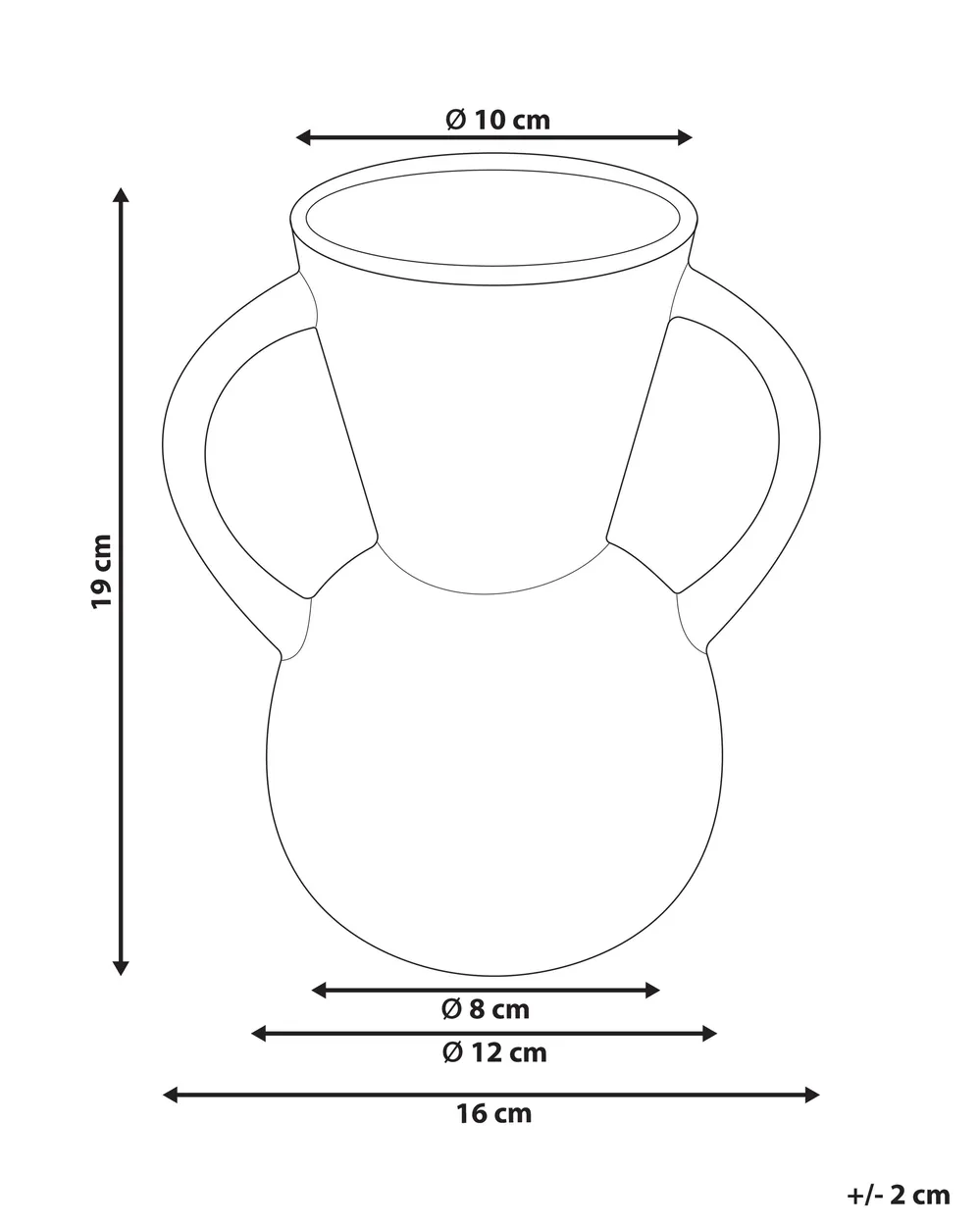 Blumenvase ORESTIADA 19 cm Keramik Braun_846244