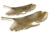 Dekotablett 2er Set Blatt PALENQUE Metall Gold