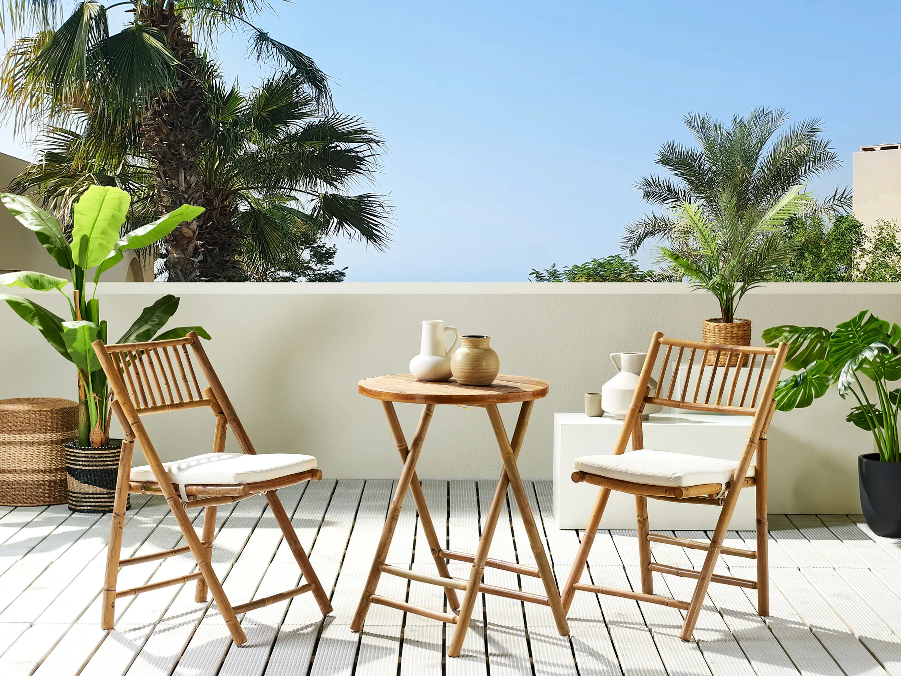 Bistro Set klappbar SAVELLETRI Bambus Braun_838121