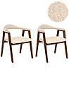 Esszimmerstuhl 2er Set ONECO Holz Braun / Hellbeige