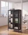 Glass Display Cabinet NASH 90 cm Metal Black