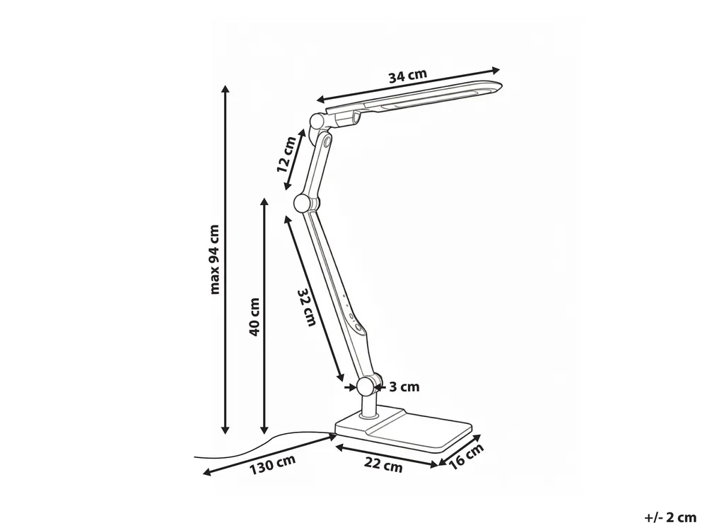 LED Schreibtischlampe PEGASI mit Dimmer Weiß_1018298