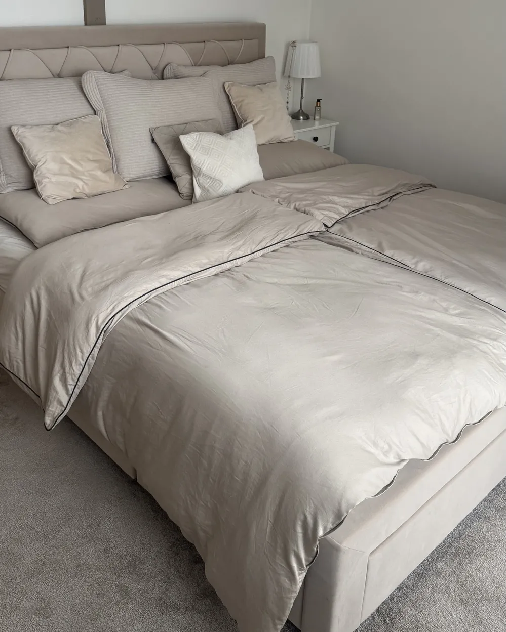 Bed with Storage Drawers LIEVIN Velvet Beige 180 x 200 cm (EU Super King)_945763