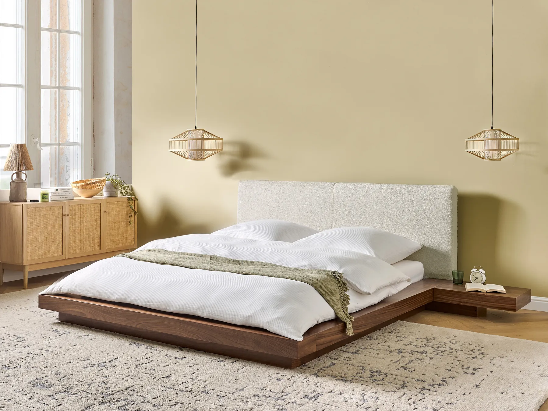 Wasserbett Bouclé ZEN 160 x 200 cm Braune Esche_931314