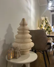 Weihnachtsdekoration Tischlampe DREVJA 51 cm Weihnachtsbaum Beige_1051717
