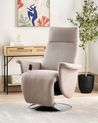 Relaxfauteuil PRIME inclusief voetensteun Stof Taupe