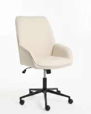 Office Chair CASTILE Faux Linen Off-White_1169096