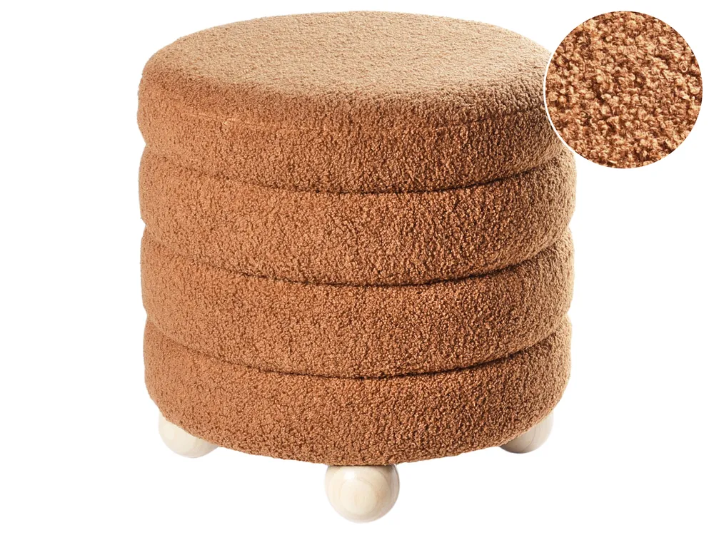 Pouf CHILLY Bouclé Goldbraun
