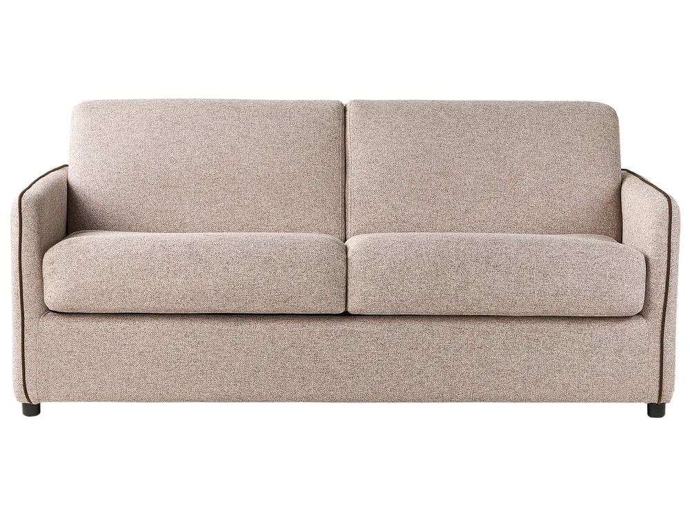 Schlafsofa 2-Sitzer ISHOJ Stoff Hellbraun