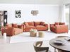 Living Room Set 5 Seater LUVOS Velvet Golden Brown