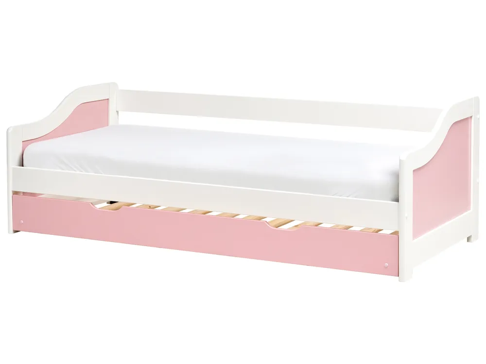 Ausziehbett Kiefernholz LUNERAY 90 x 200 cm Rosa_1004464