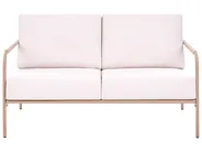 Gartensofa Set 7-Sitzer NUXIS mit Tischen Metall Hellbeige_1083050