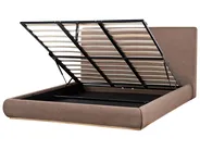 Bett mit Stauraum CAMPAGNE Stoff Dunkelbraun 180 x 200 cm_972178