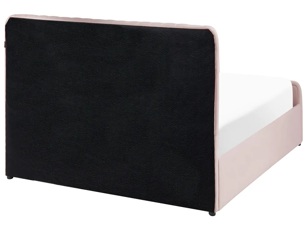 Krevet s prostorom za pohranu LUNAN Pastelno ružičasta 120 x 200 cm_1051425