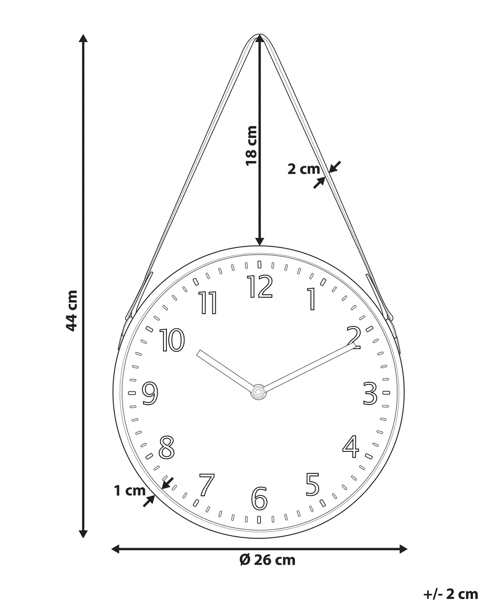 Wanduhr RENENS 26 cm Braun_786622
