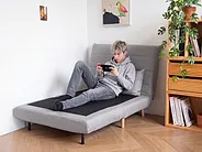 1-Sitzer Schlafsofa SETTEN Stoff Hellgrau_1153732