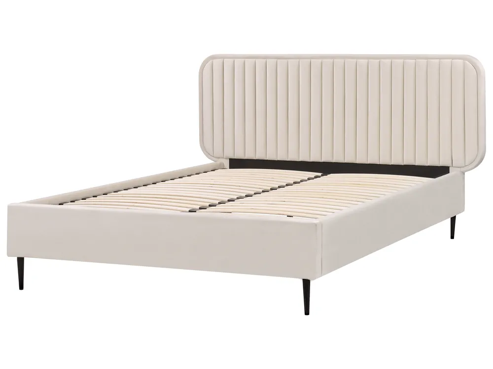 Bed Velvet BRIN 140 x 200 cm (EU Double) Beige_942034