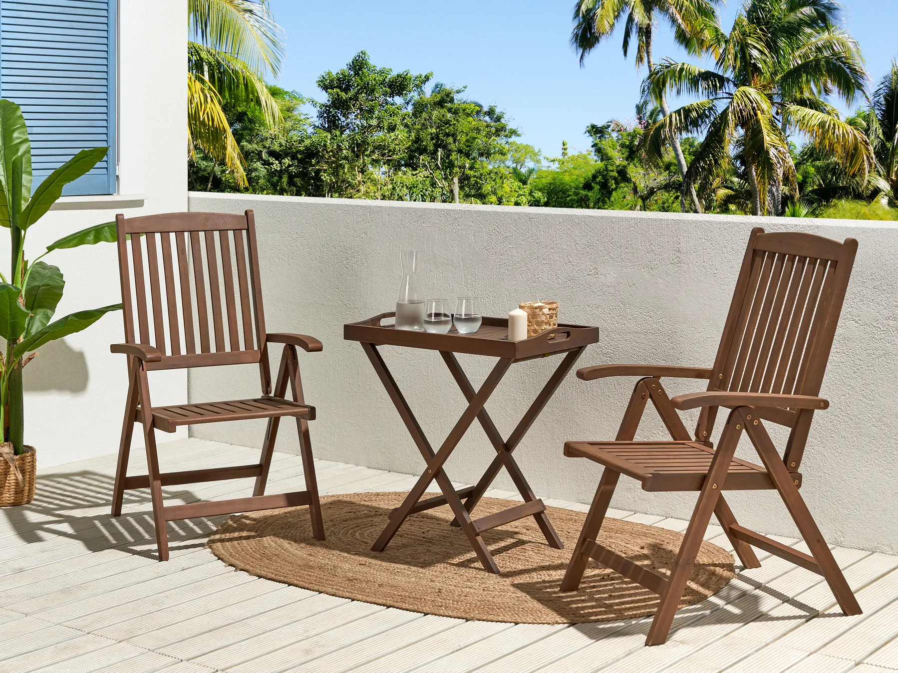 Bistro Set klappbar AMANTEA Akazienholz Dunkelbraun_871654