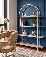 4 Tier Bookcase FREMANTLE 173 cm Beige_1187959