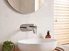 Wall Mounted Basin Mixer Tap CLAVIJO Brass Silver