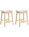 Set mit 2 Barhockern DIXON Holz Hellbraun / Grau