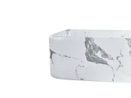 Aufsatzwaschbecken IPALA 62 x 35 cm Keramik Weißer Marmor_922249