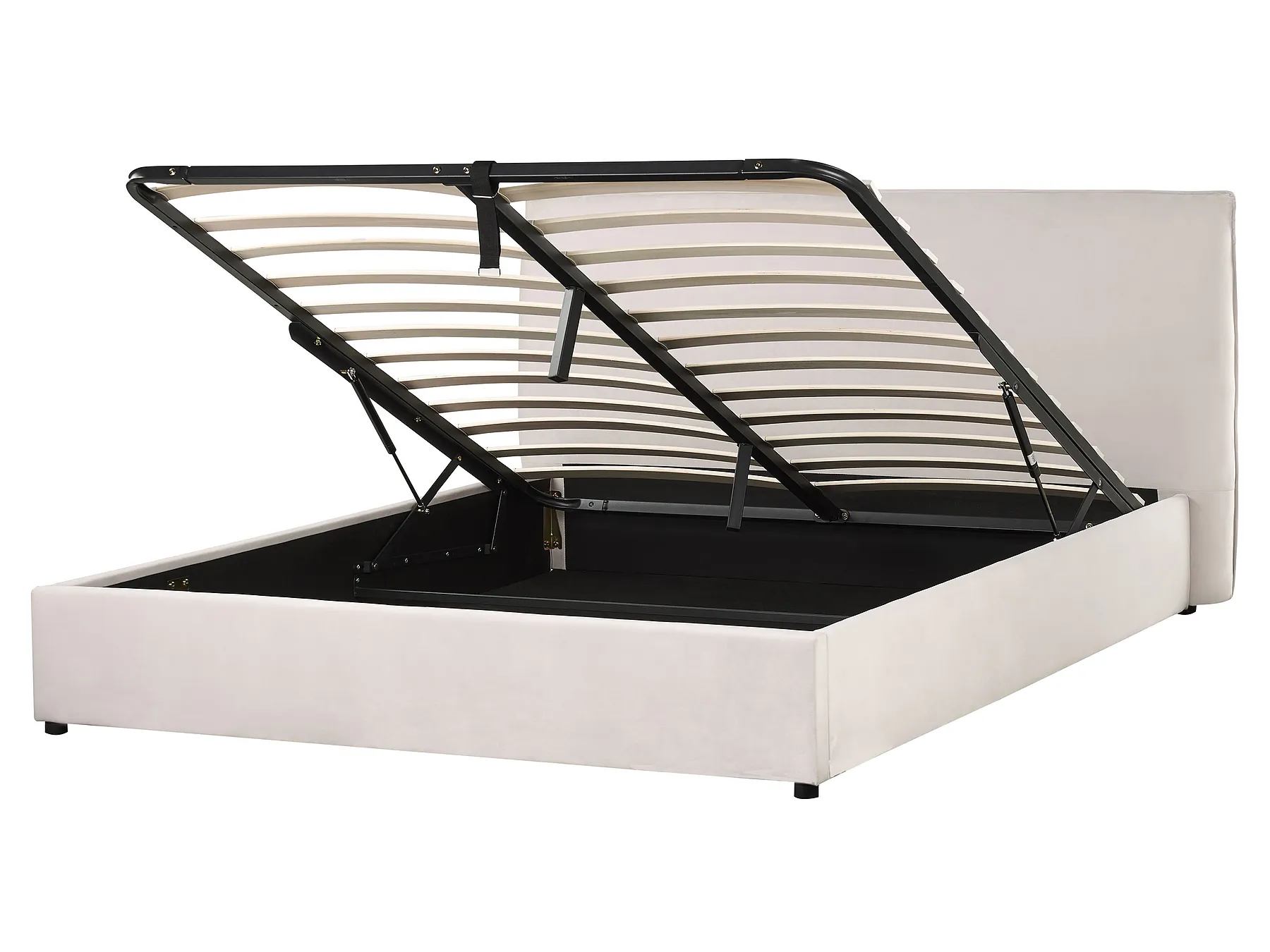 Ottoman Bed LAVAUR Velvet Off-White 160 x 200 cm (EU King Size)_870929