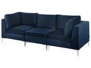 Modular Sofa 3 Seater EVJA Velvet Navy Blue_859679