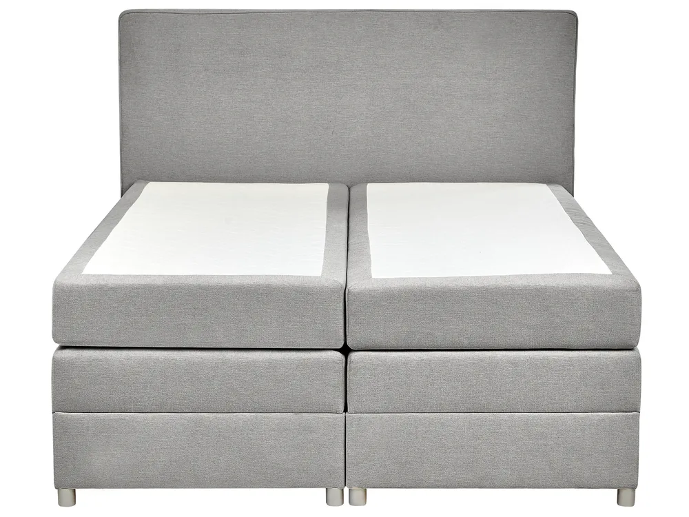 Boxspringbett mit Stauraum MINISTER Stoff Hellgrau 160 x 200 cm_873510