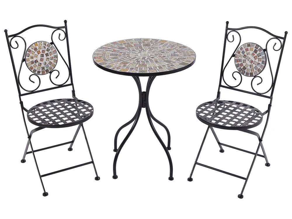 Bistro Set klappbar CASARIO Metall Schwarz_922518