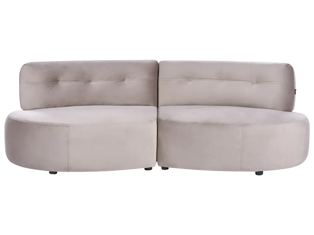 Sofa 3-Sitzer LAERDAL Samtstoff Taupe