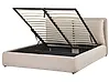 Bett mit Stauraum BAJONNA Samtstoff Beige 160 x 200 cm