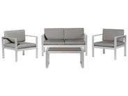 Lounge Set mit Tisch 4-Sitzer SALERNO Metall Dunkelgrau_797753