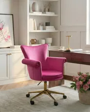 Schreibtischstuhl VELENCIA Samtstoff Fuchsia_1062242