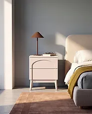 2 Drawer Bedside Table BOULIA Light Beige_1168884