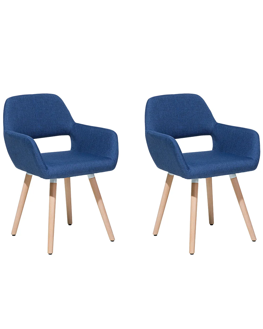 Set of 2 Dining Chairs CHICAGO Fabric Navy Blue