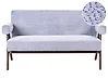 Sofa 2-Sitzer TAMRE Chenillegewebe Hellblau / Dunkelbraun