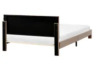 Krevet s ladicama LONZAC Samet Sivo-bež 160 x 200 cm_1014846