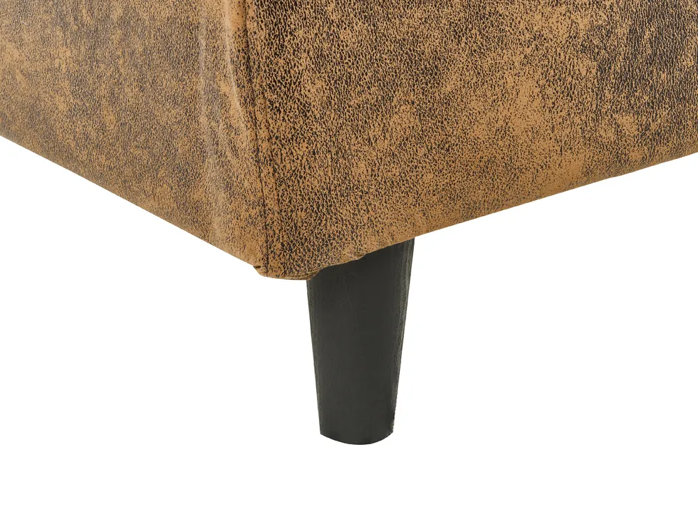 Bettrahmenbezug Kunstleder FITOU 140 x 200 cm Braun_876092