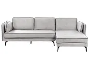 Ecksofa 3-Sitzer ALTAN Samtstoff Hellgrau linksseitig_878516