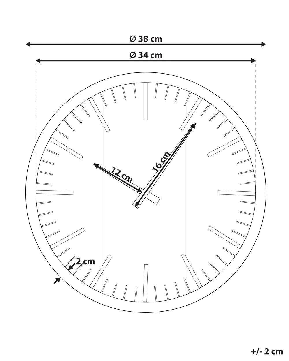 Wanduhr VILLORA 38 cm Braun / Schwarz_827754