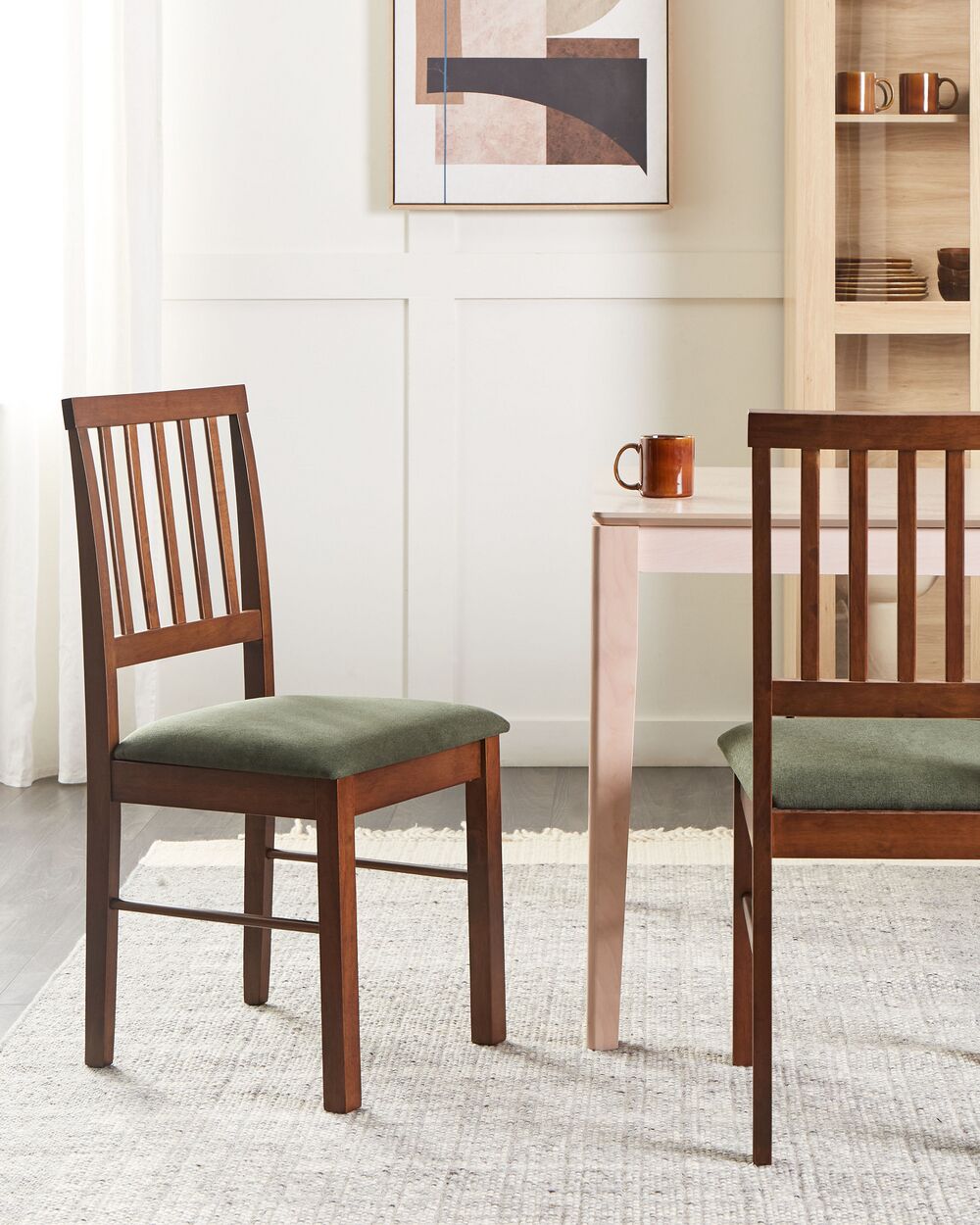 Set of 2 Dining Chairs ORONO Wood Dark Brown